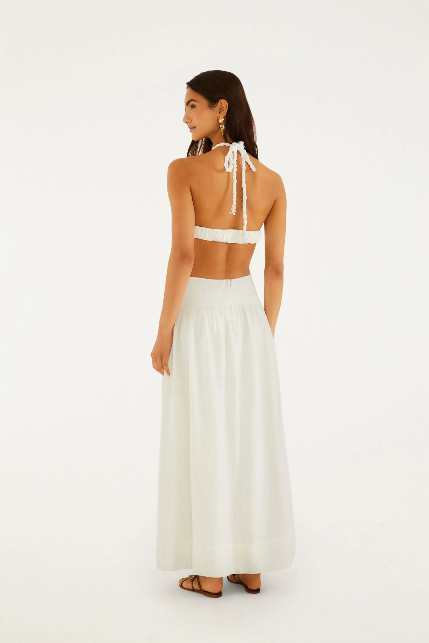Off-White Coast Stars 3d Bodice Maxi Dress sold by FARM Rio product image thumbnail 3