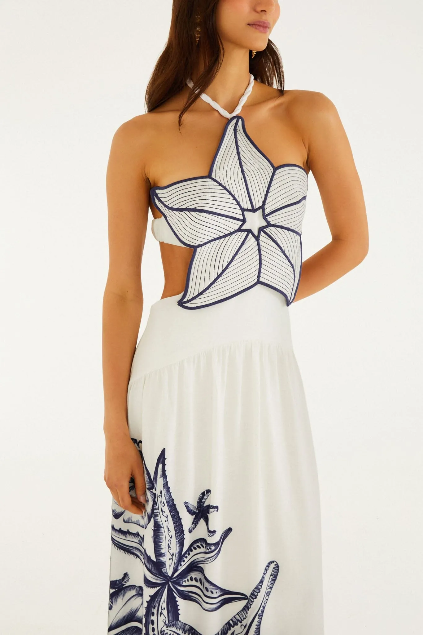 Off-White Coast Stars 3d Bodice Maxi Dress sold by FARM Rio product image thumbnail 4