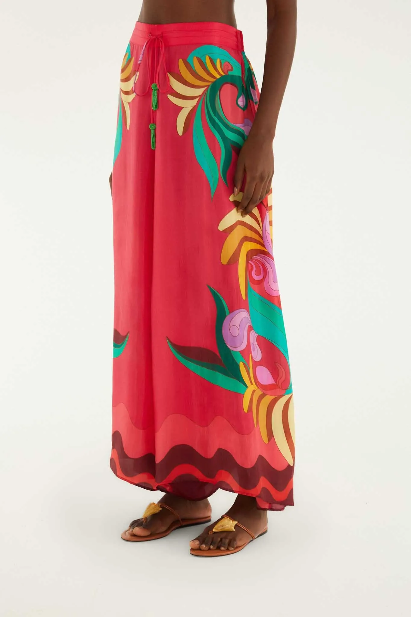 Multicolor Nature Beaded Tasssels Wide-Leg Pants sold by FARM Rio product image thumbnail 2