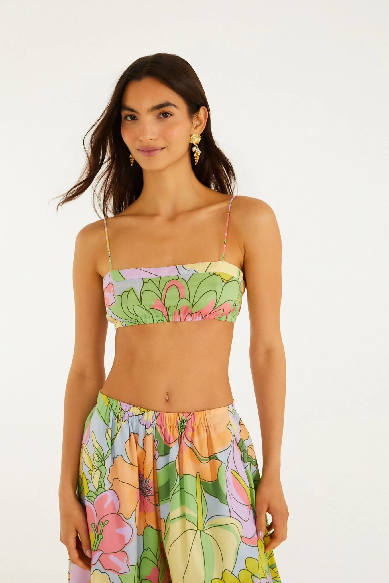 Multicolor Spring Affair Beaded Crop Top sold by FARM Rio product image thumbnail 3