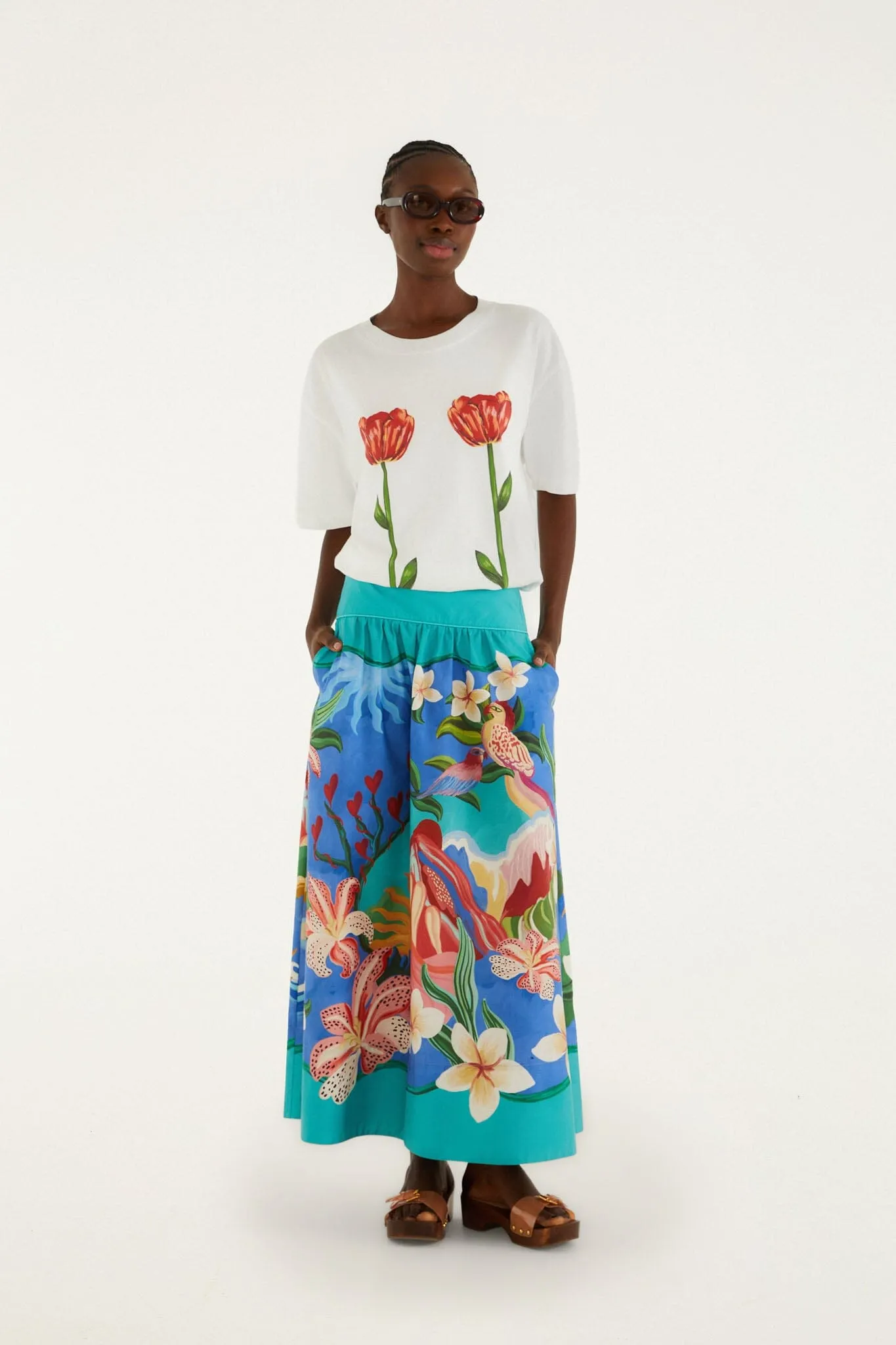 White Tropical Rose T-Shirt sold by FARM Rio product image thumbnail 2