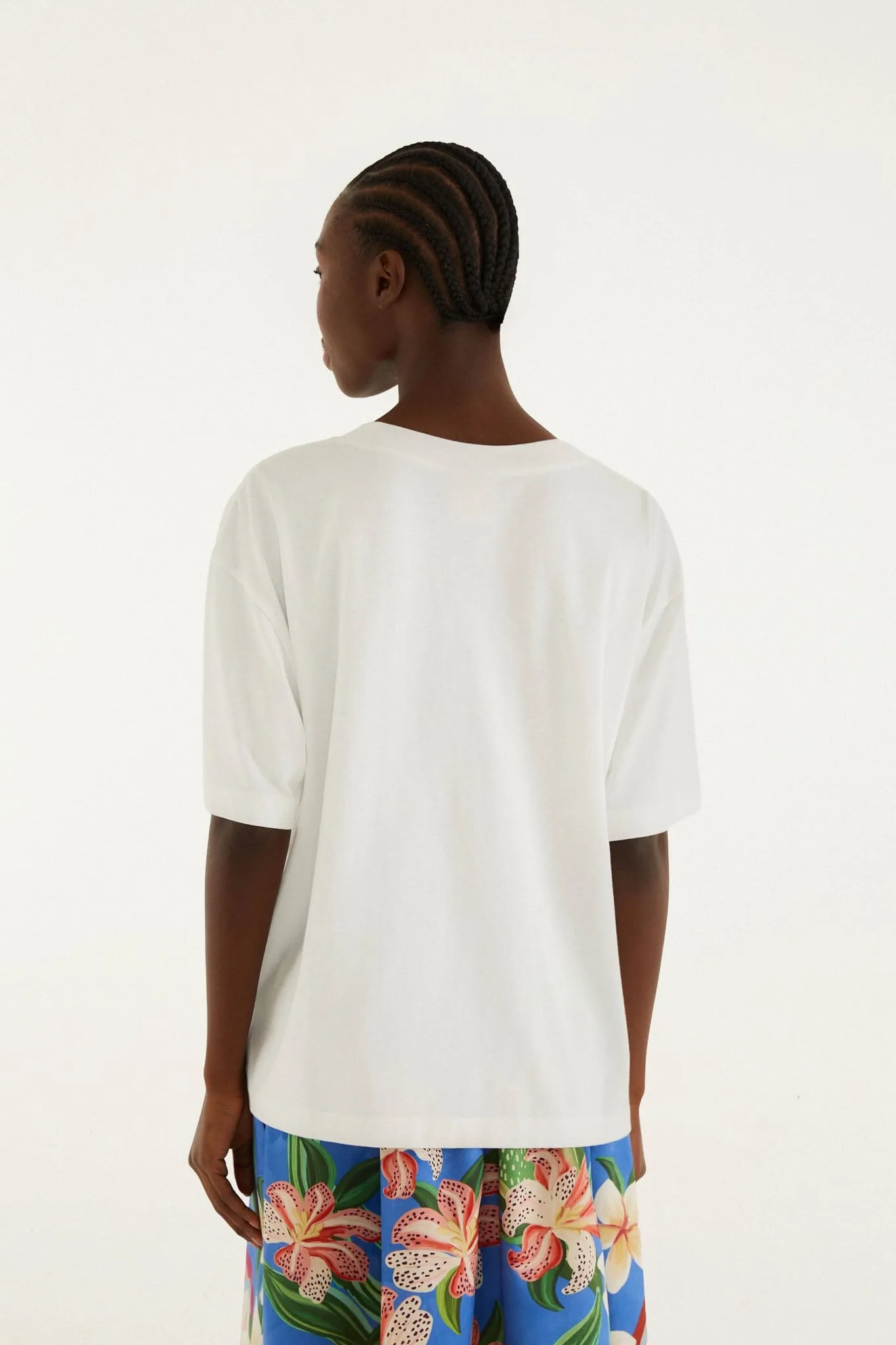 White Tropical Rose T-Shirt sold by FARM Rio product image thumbnail 3