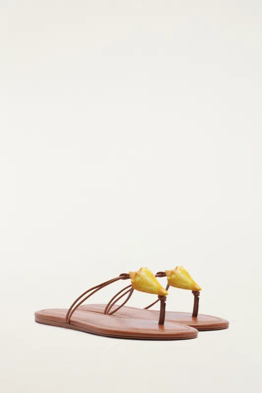 Shell Flat Sandal made by FARM Rio