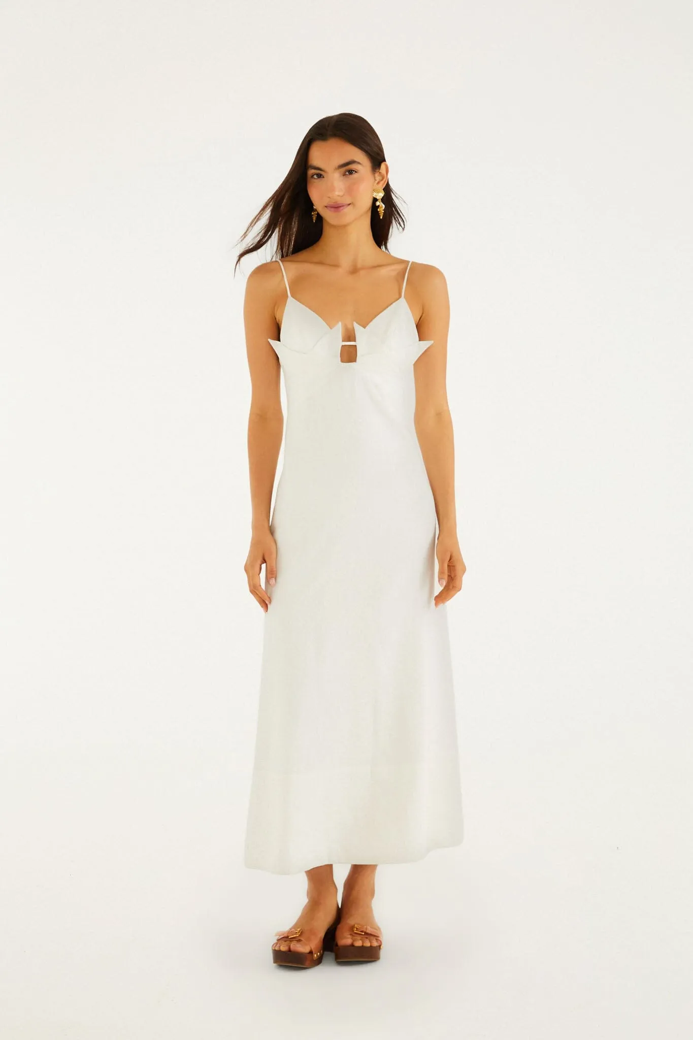 Off-White Paper Boat 3d Maxi Dress sold by FARM Rio product image thumbnail 3