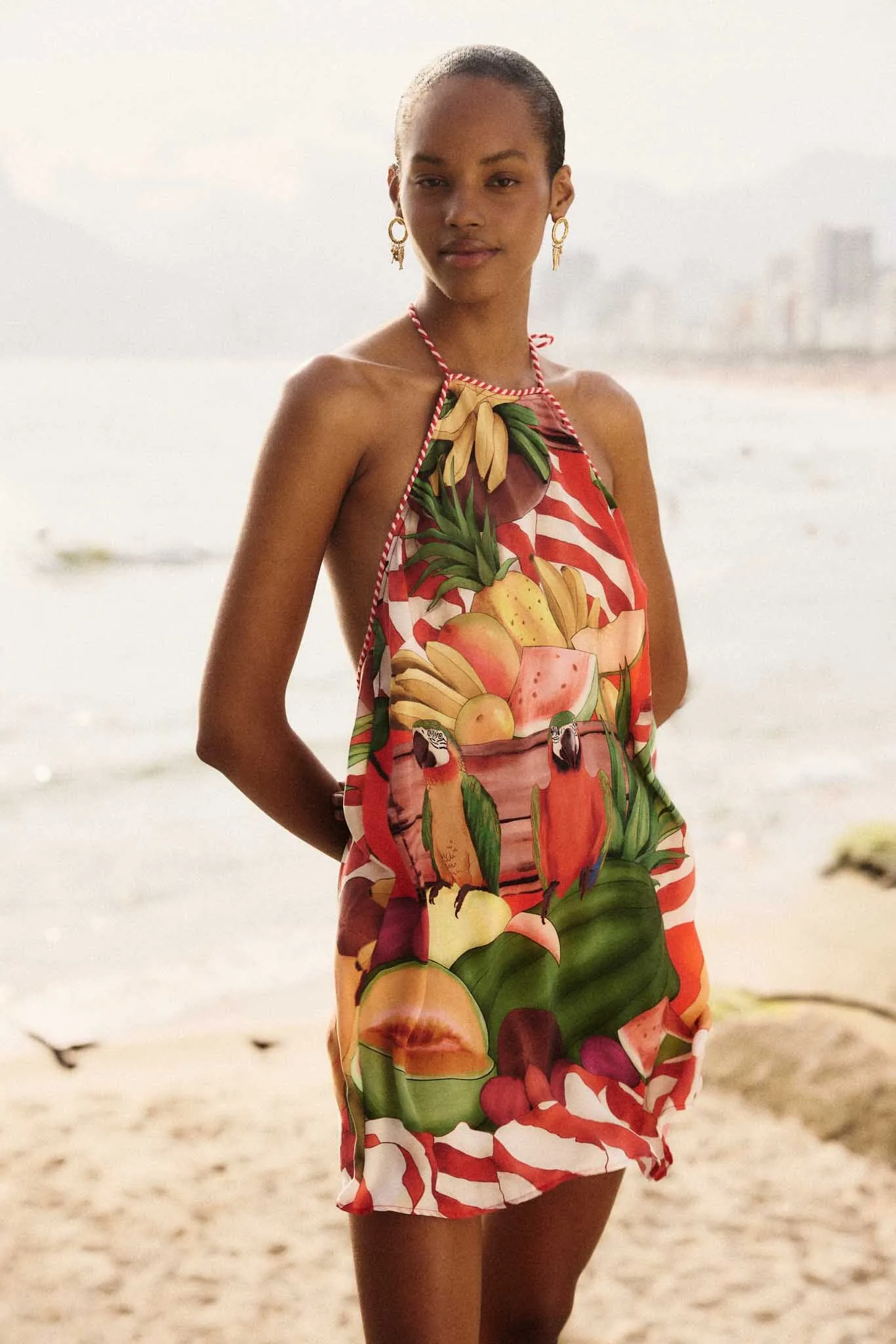 Multicolor Tropical Rope Ties Mini Dress sold by FARM Rio