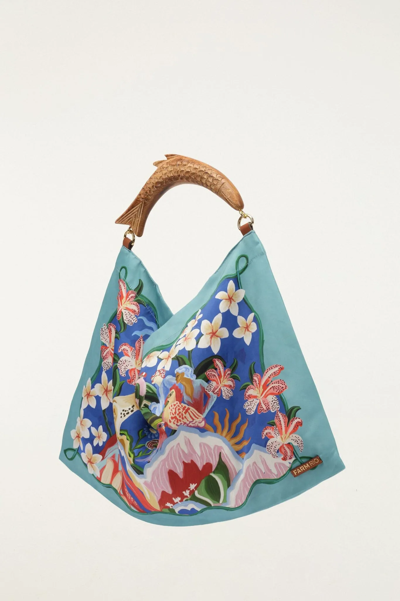 Light Blue Satin Small Scarf Bag sold by FARM Rio product image thumbnail 4