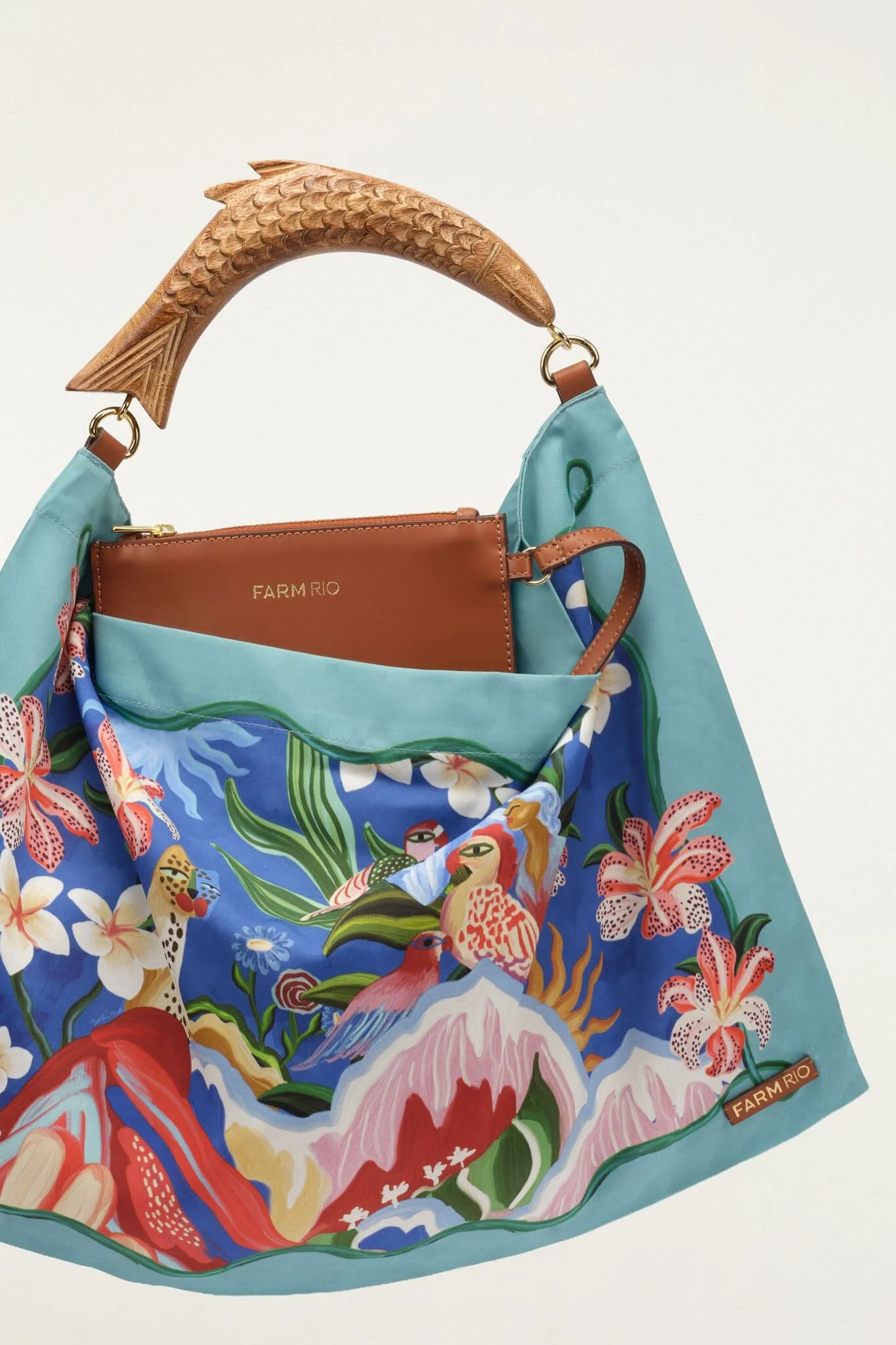 Light Blue Satin Small Scarf Bag sold by FARM Rio product image thumbnail 2