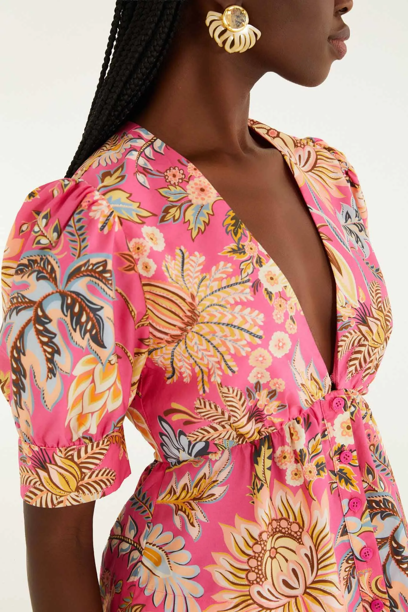 Pink Ligia Floral Puff Sleeve Blouse sold by FARM Rio product image thumbnail 2