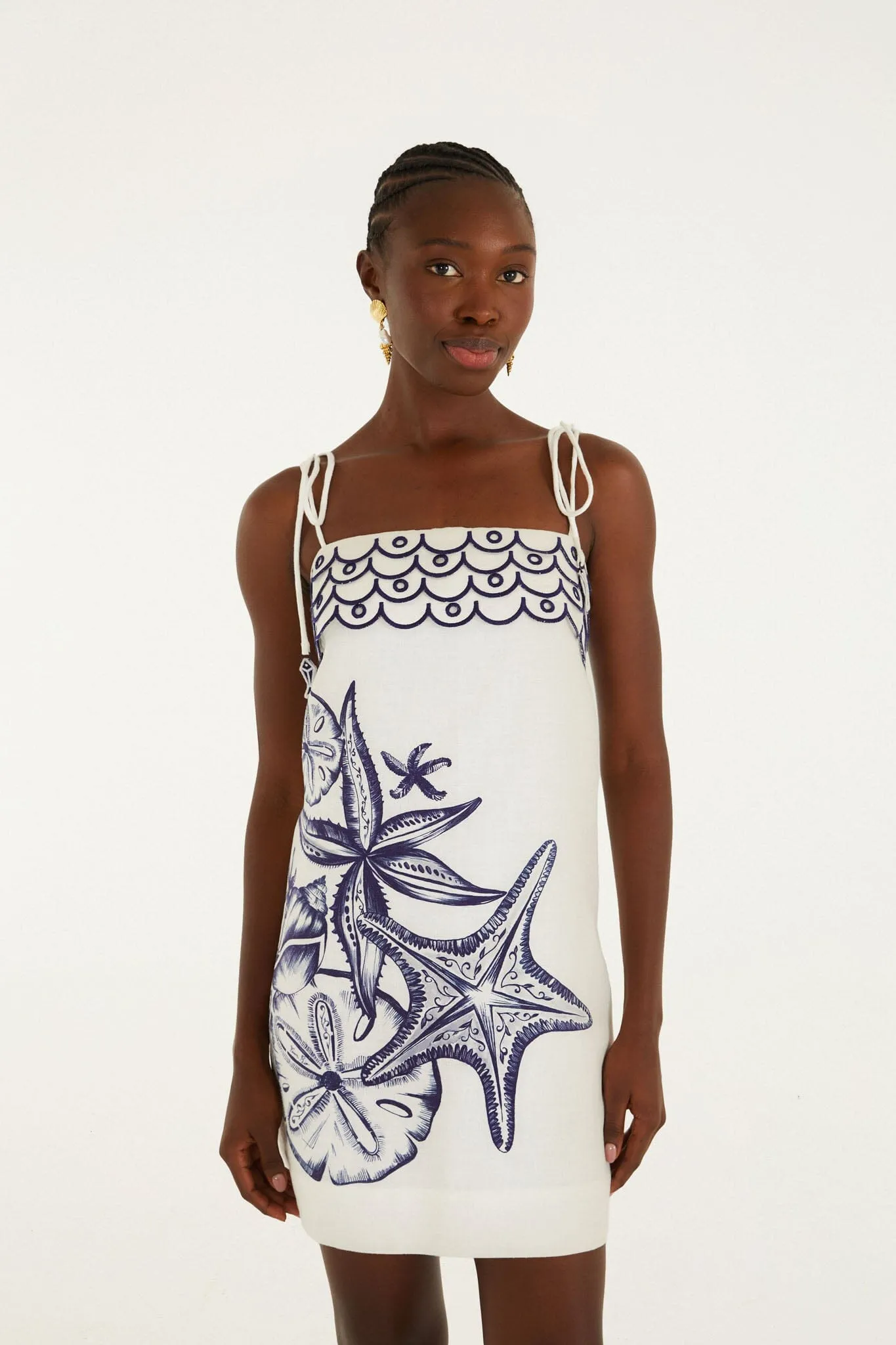 Off-White Coast Stars Mini Dress sold by FARM Rio product image thumbnail 4