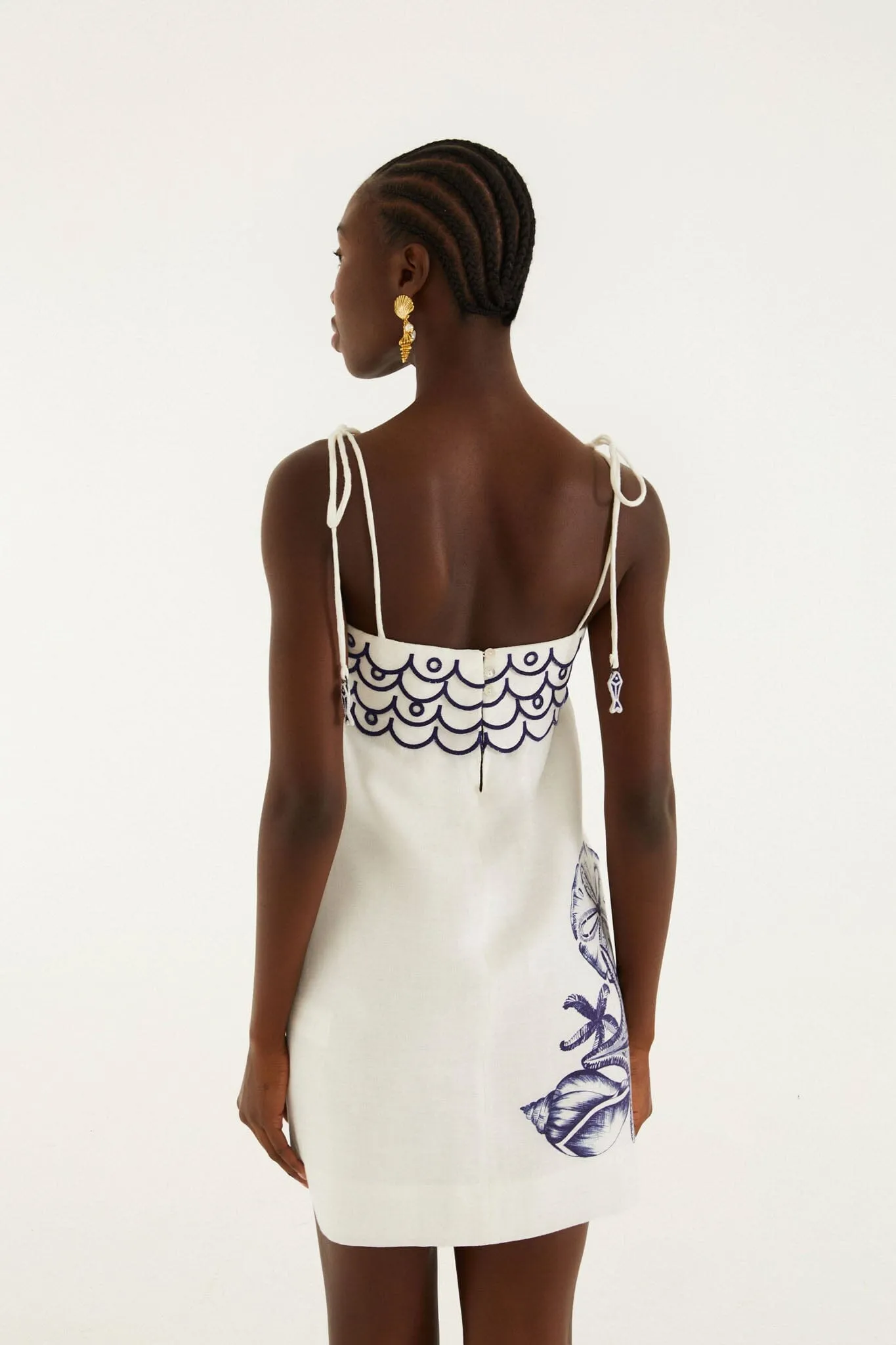Off-White Coast Stars Mini Dress sold by FARM Rio product image thumbnail 3