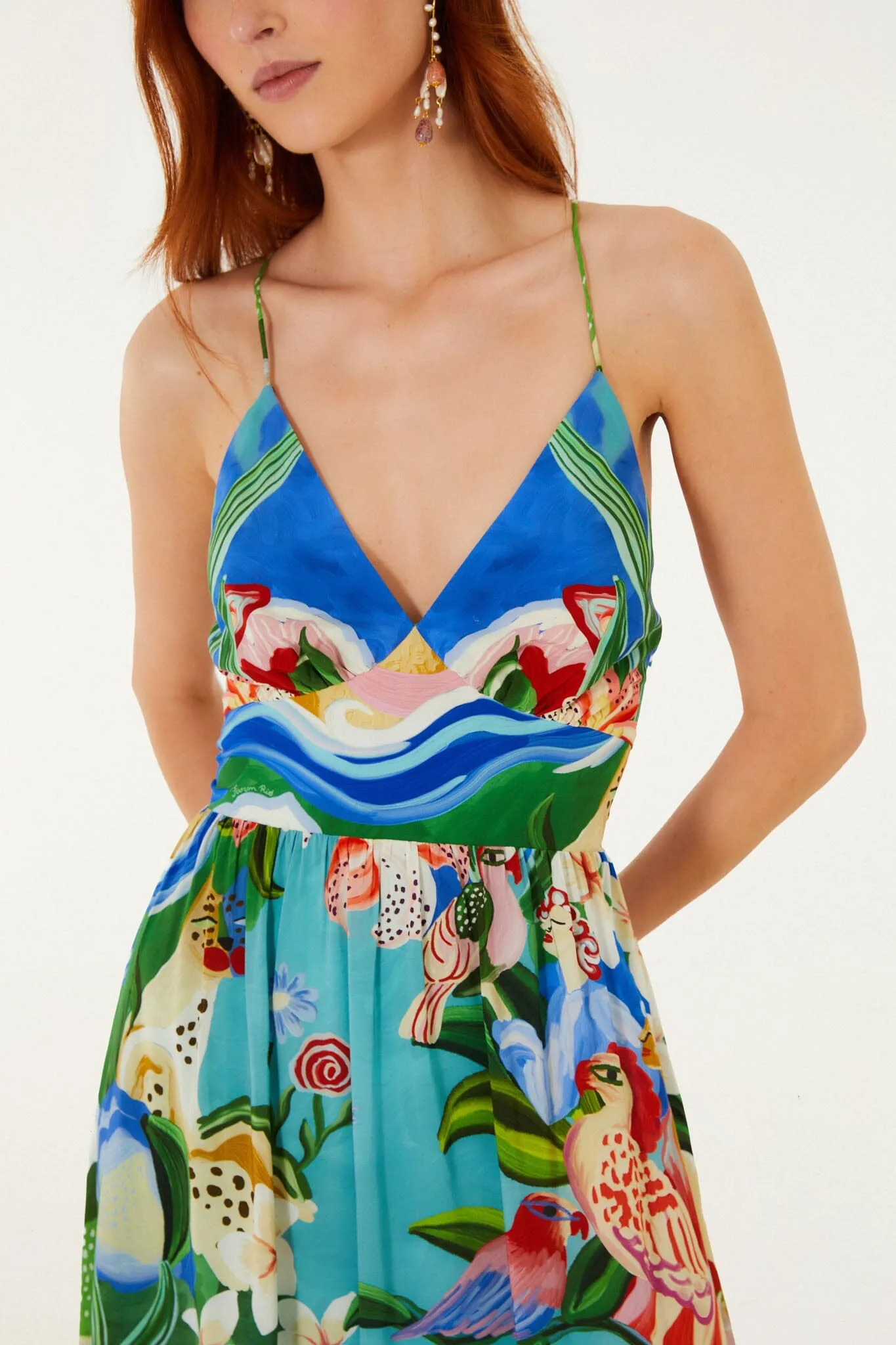 Multicolor Garden Of Life Back Ties Midi Dress sold by FARM Rio product image thumbnail 2