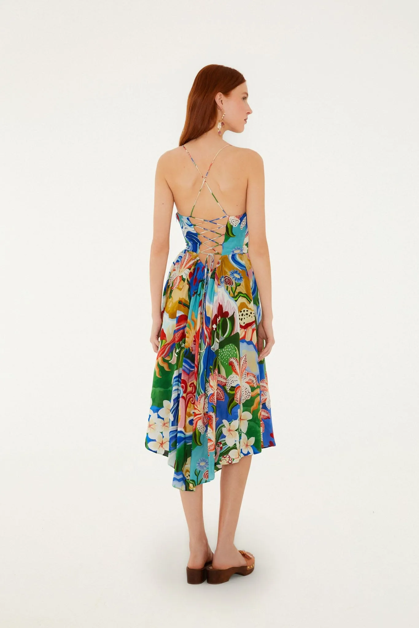 Multicolor Garden Of Life Back Ties Midi Dress sold by FARM Rio product image thumbnail 3