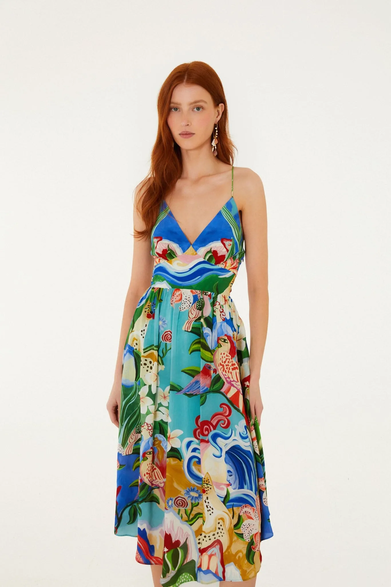 Multicolor Garden Of Life Back Ties Midi Dress sold by FARM Rio product image thumbnail 4