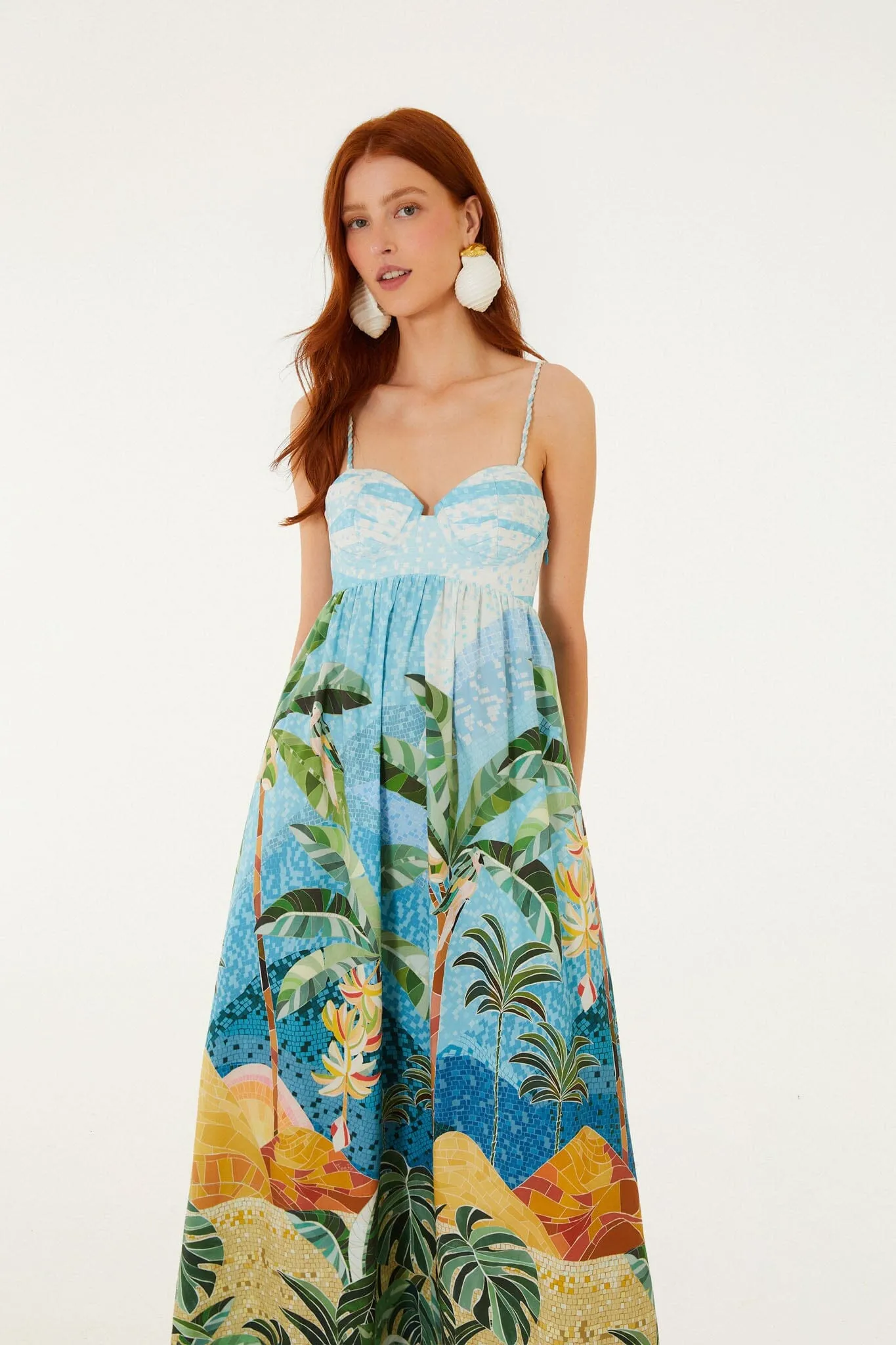Multicolor Rio Mosaic Sweetheart Neck Maxi Dress sold by FARM Rio product image thumbnail 4