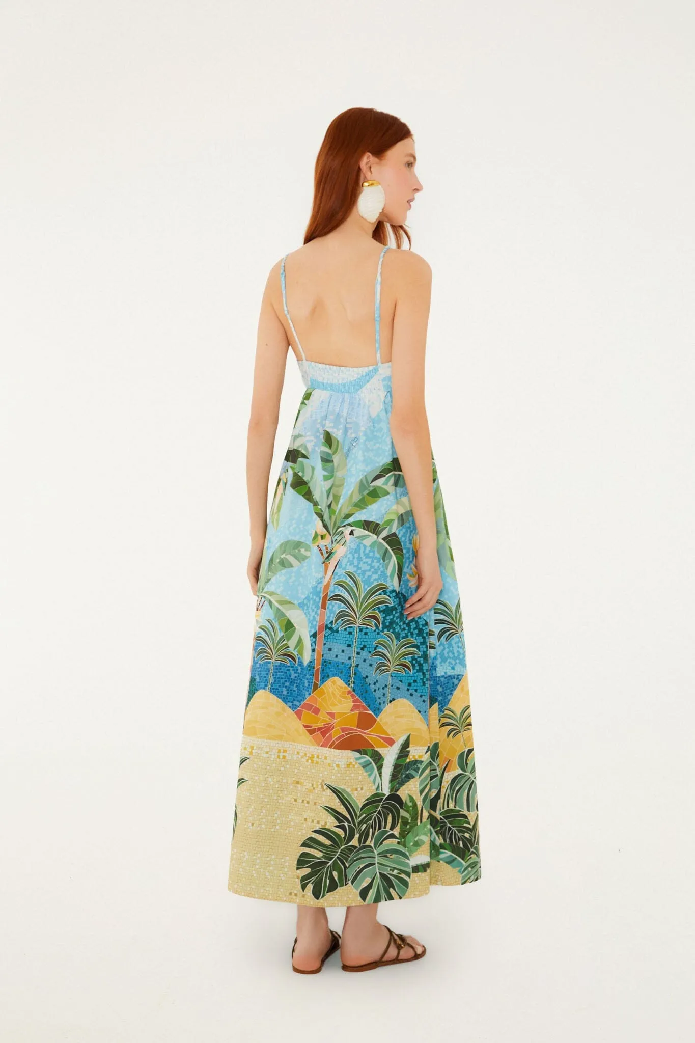 Multicolor Rio Mosaic Sweetheart Neck Maxi Dress sold by FARM Rio product image thumbnail 3