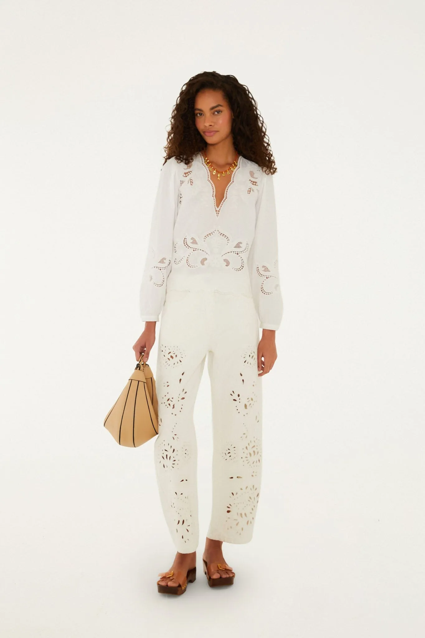 White Richelieu Twill Pants sold by FARM Rio product image thumbnail 5