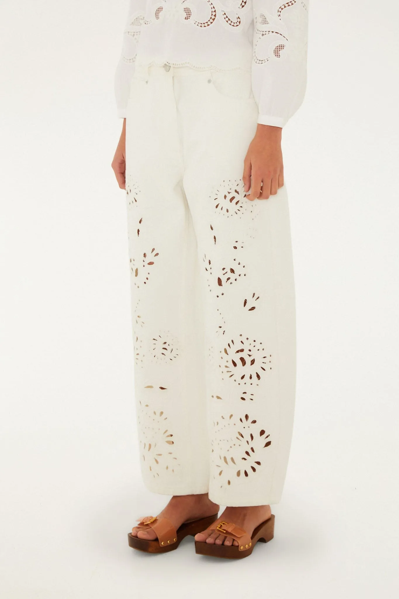 White Richelieu Twill Pants sold by FARM Rio product image thumbnail 4