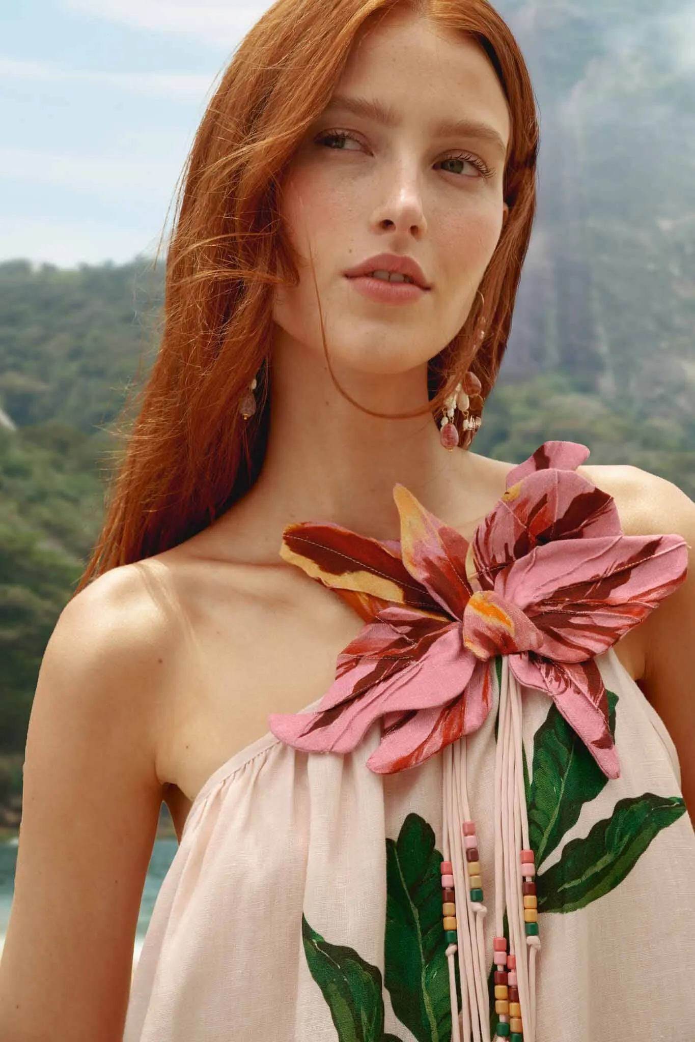 Pink Garden Terrace 3d One-Shoulder Maxi Dress sold by FARM Rio product image thumbnail 2