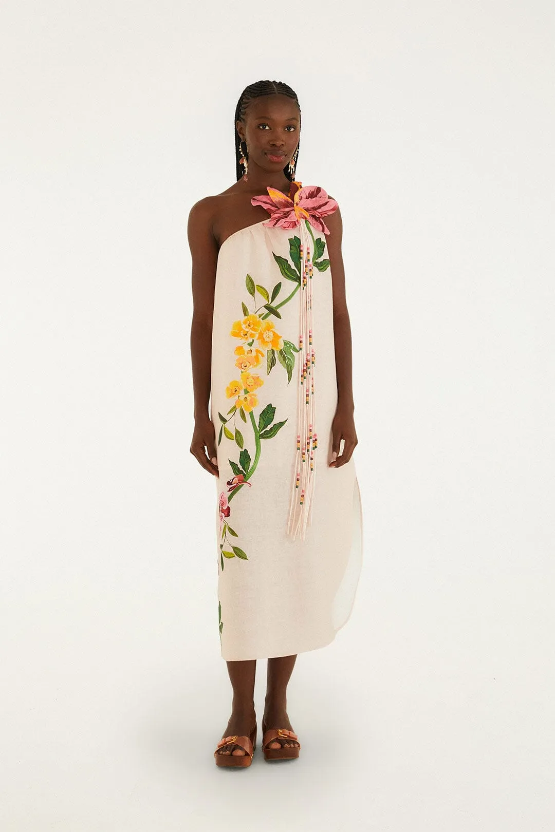 Pink Garden Terrace 3d One-Shoulder Maxi Dress sold by FARM Rio product image thumbnail 3