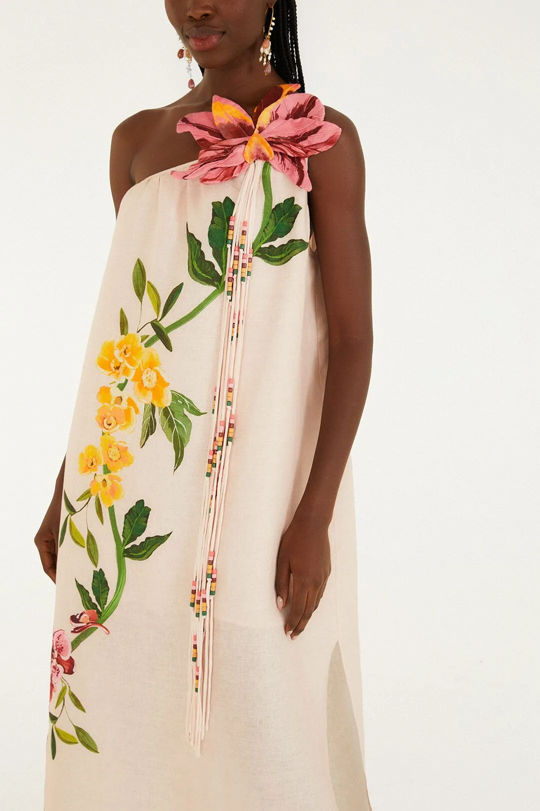 Pink Garden Terrace 3d One-Shoulder Maxi Dress sold by FARM Rio product image thumbnail 4