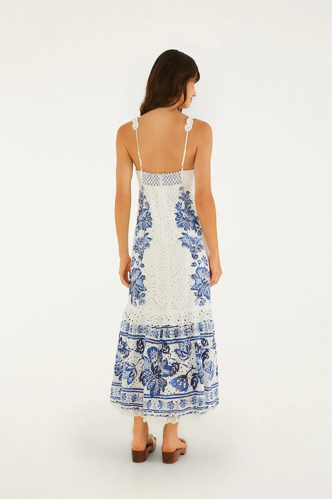 Off-White Beautiful Nature Eyelet Midi Dress sold by FARM Rio product image thumbnail 3