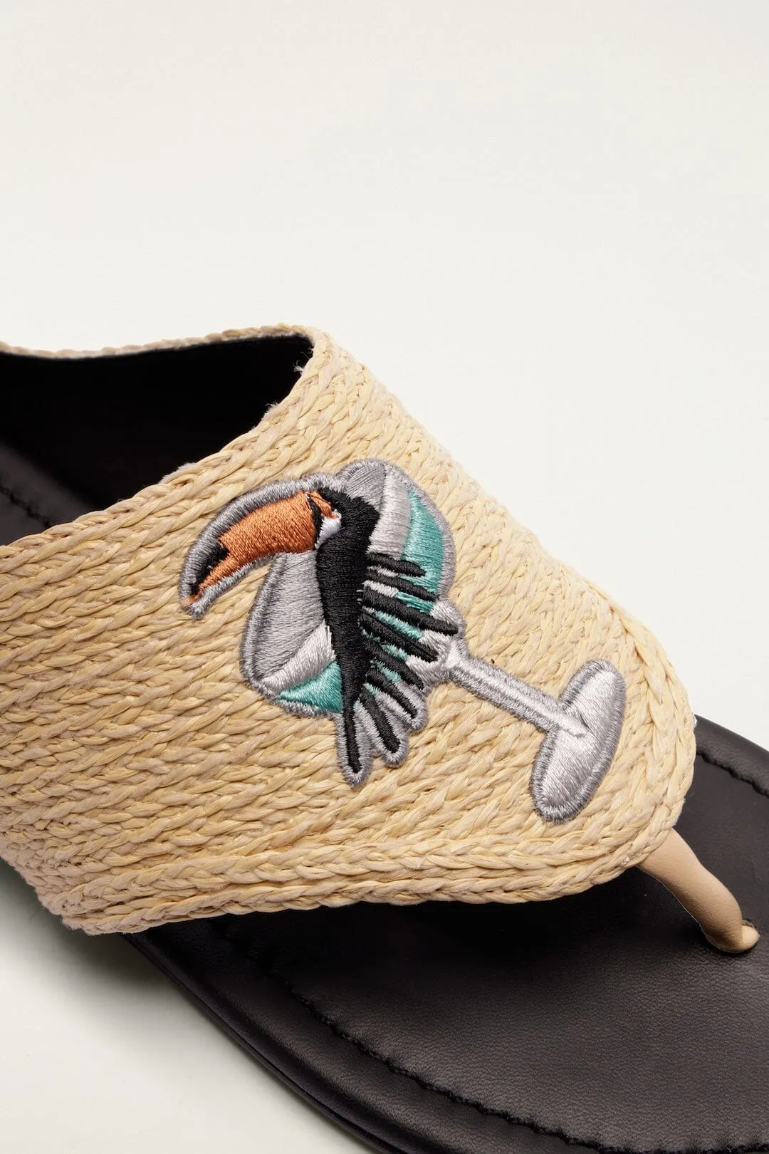 Raffia Embroidered Icons Flat Sandal sold by FARM Rio product image thumbnail 4