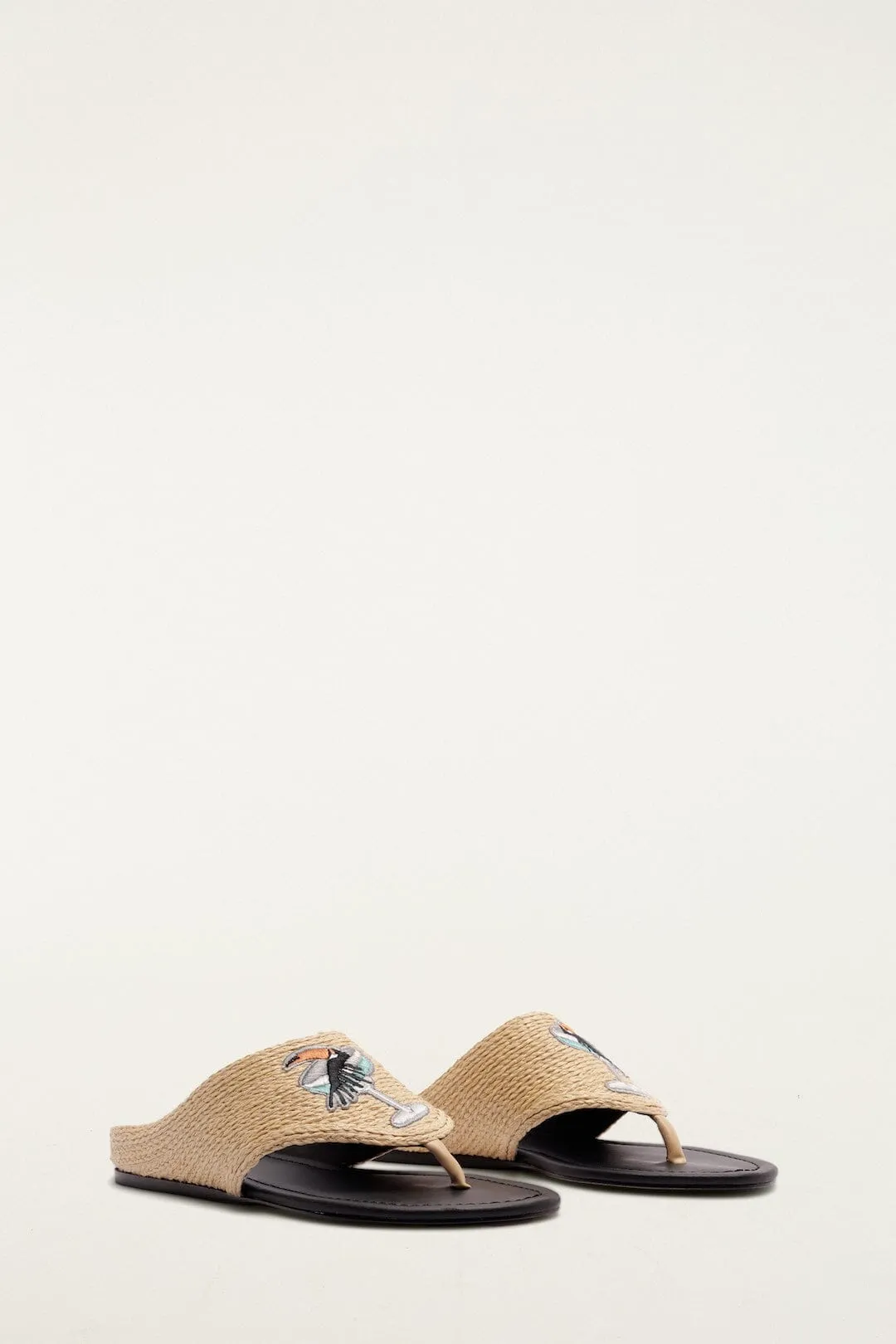 Raffia Embroidered Icons Flat Sandal sold by FARM Rio product image thumbnail 2