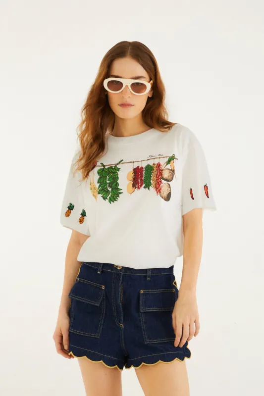 Off-White Brazilian Bodega Short Sleeve T-Shirt made by FARM Rio