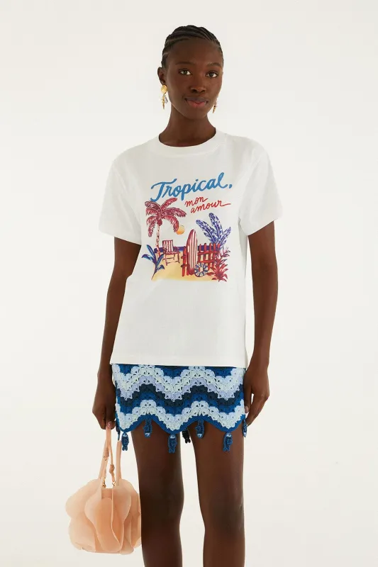 Multicolor Summer Diary Fit T-Shirt made by FARM Rio