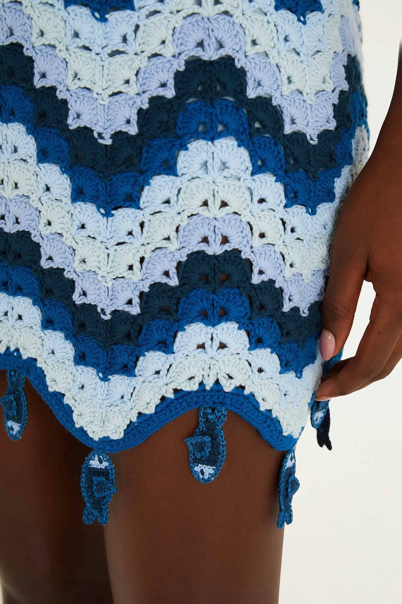 Blue Waves Crochet Mini Skirt sold by FARM Rio product image thumbnail 4