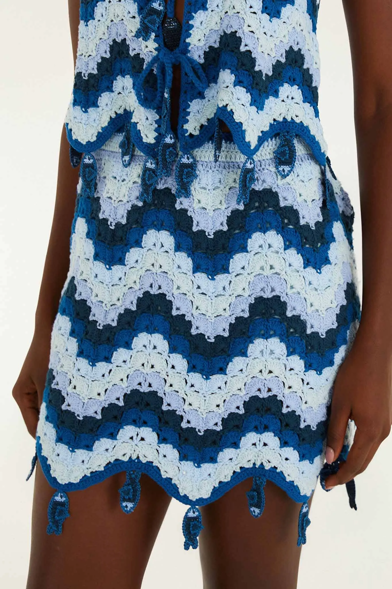 Blue Waves Crochet Mini Skirt sold by FARM Rio product image thumbnail 2
