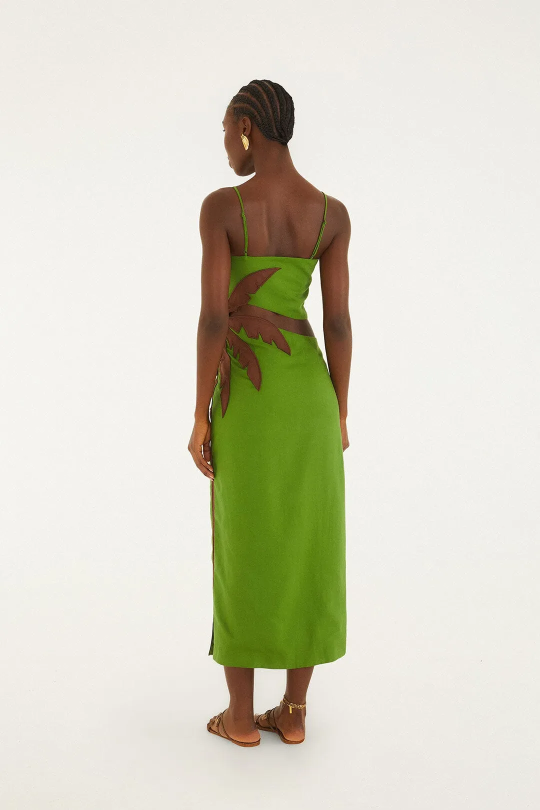 Green 3D Palm Tree Cut-Out Midi Dress sold by FARM Rio product image thumbnail 3
