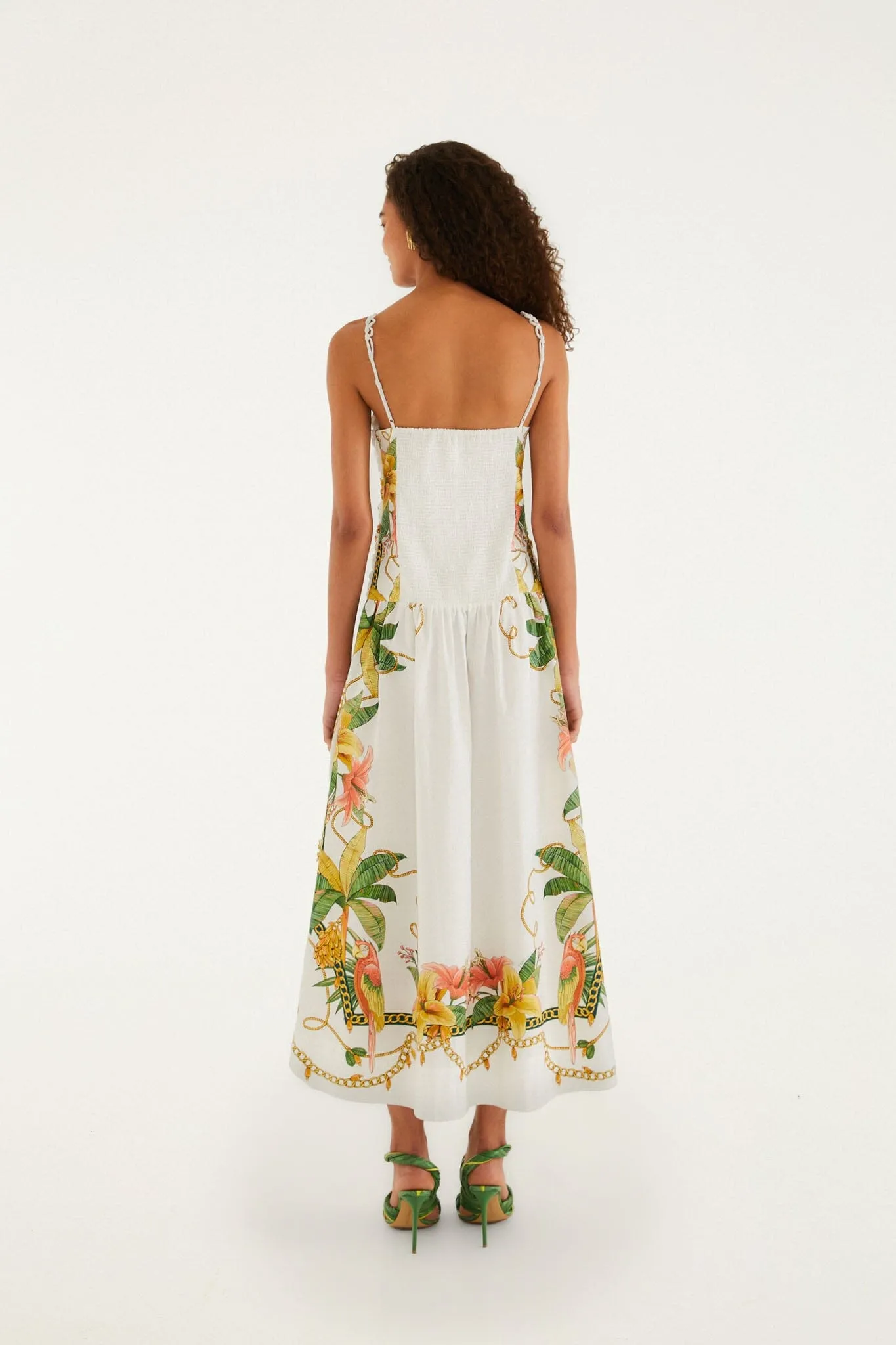 Tropical Royalty Off-White Midi Dress Sleeveless sold by FARM Rio product image thumbnail 3