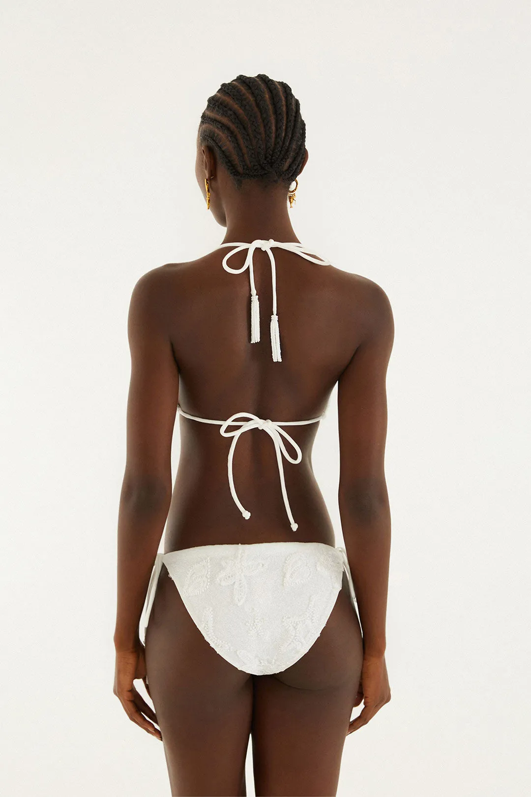White Beaded Side Ties Full Bikini Bottom sold by FARM Rio product image thumbnail 3