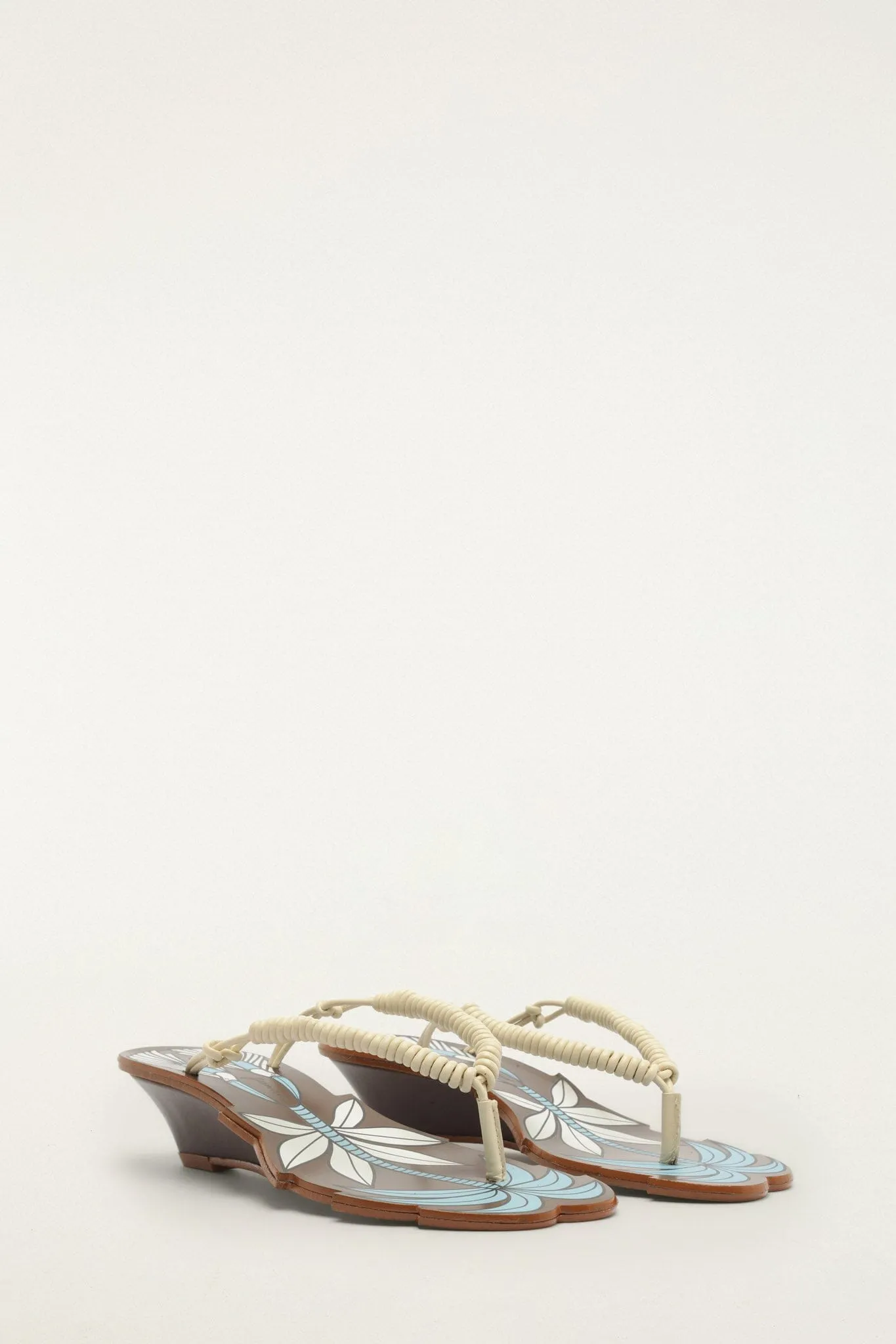 Brown Palm Tree Cutwork Wedge Sandal sold by FARM Rio