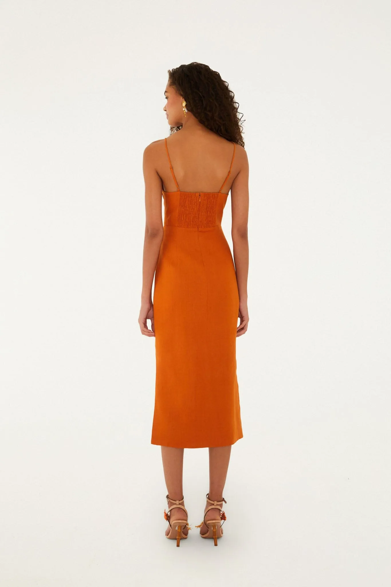 Terra Cotta 3d Shells Sleeveless Midi Dress sold by FARM Rio product image thumbnail 3