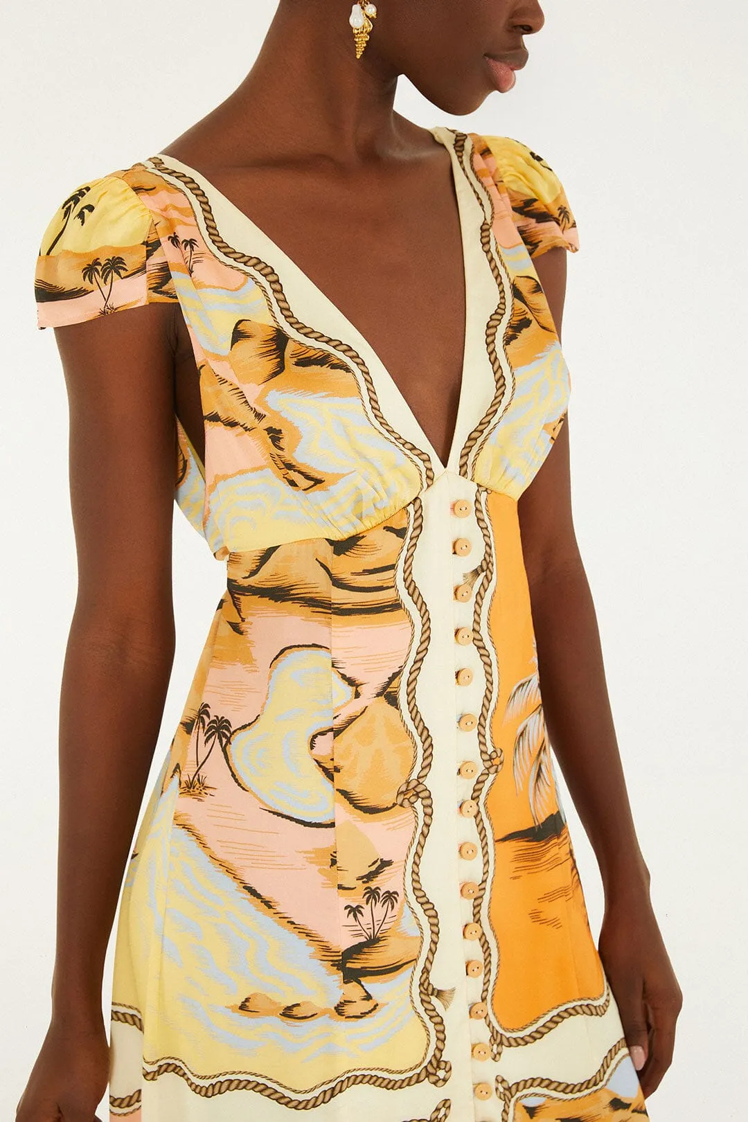 Multicolor Rio Souvenir Scarves Satin Midi Dress sold by FARM Rio product image thumbnail 2