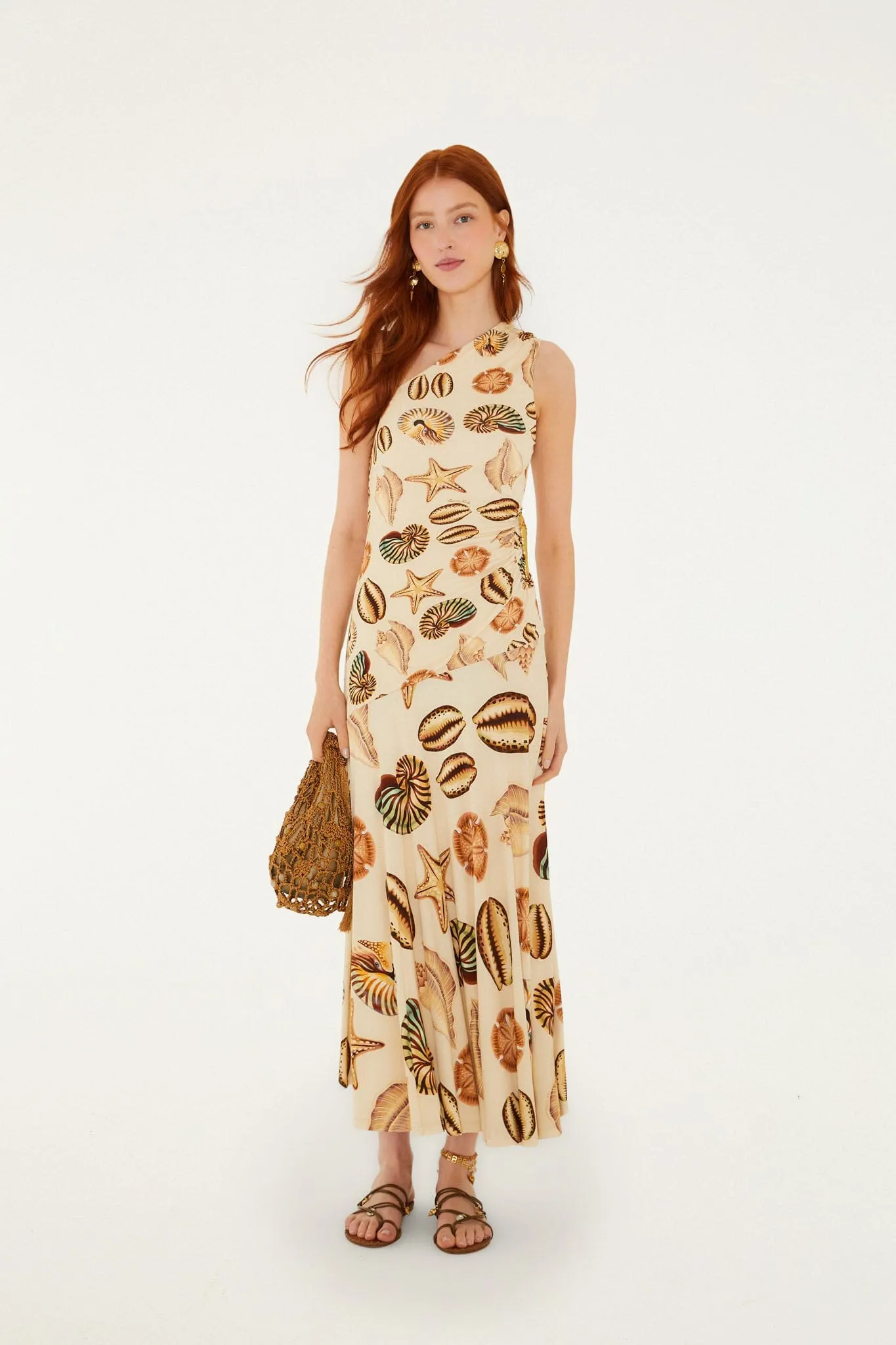 Sand Marine Shells Tassel One-Shoulder Maxi Dress sold by FARM Rio product image thumbnail 5