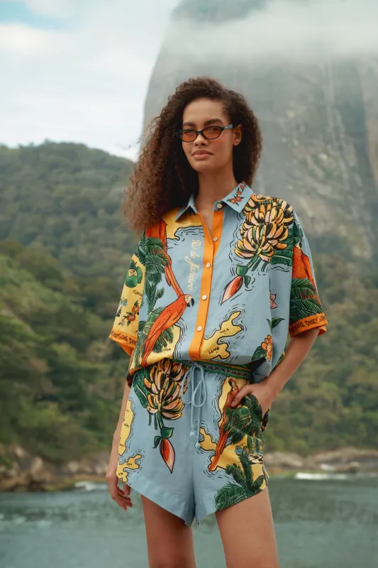 Multicolor Beaches Path Buttoned Shirt made by FARM Rio