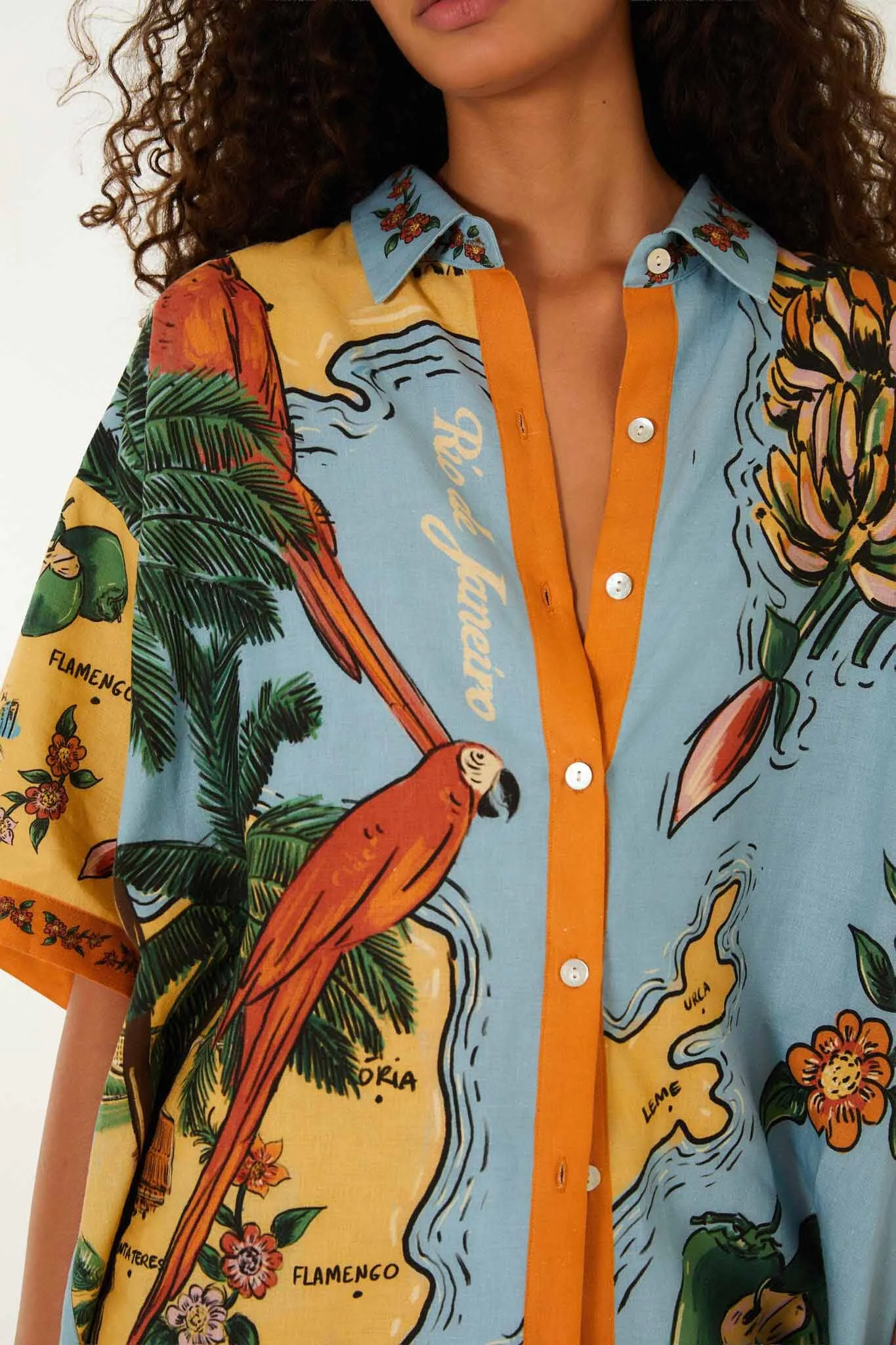 Multicolor Beaches Path Buttoned Shirt sold by FARM Rio product image thumbnail 5