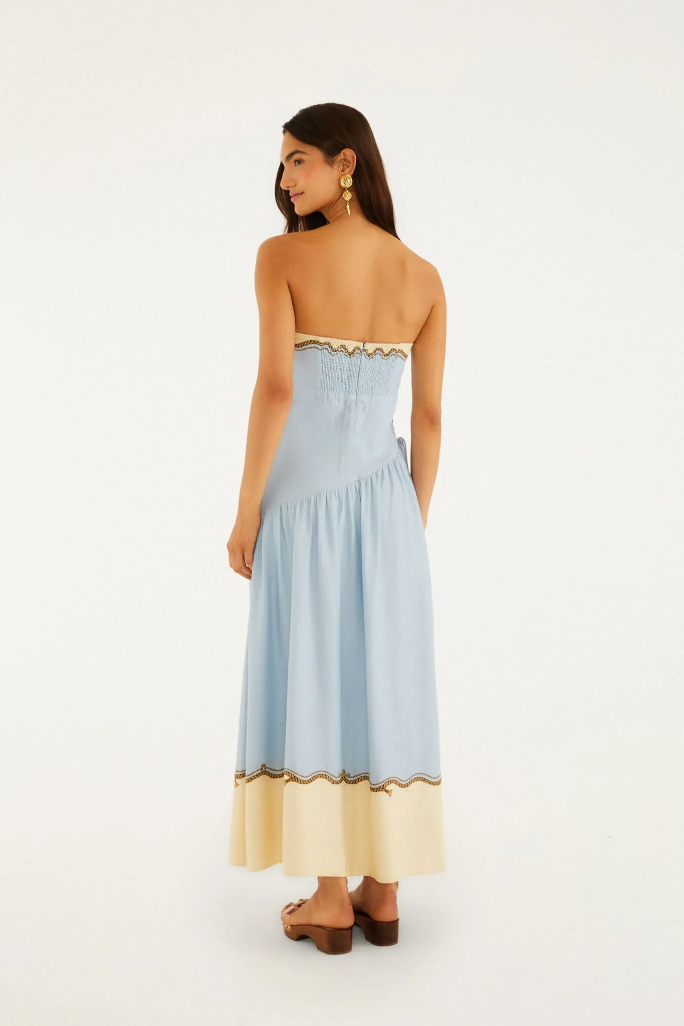 Multicolor Rio Souvenir Strapless Side Ties Maxi Dress sold by FARM Rio product image thumbnail 3