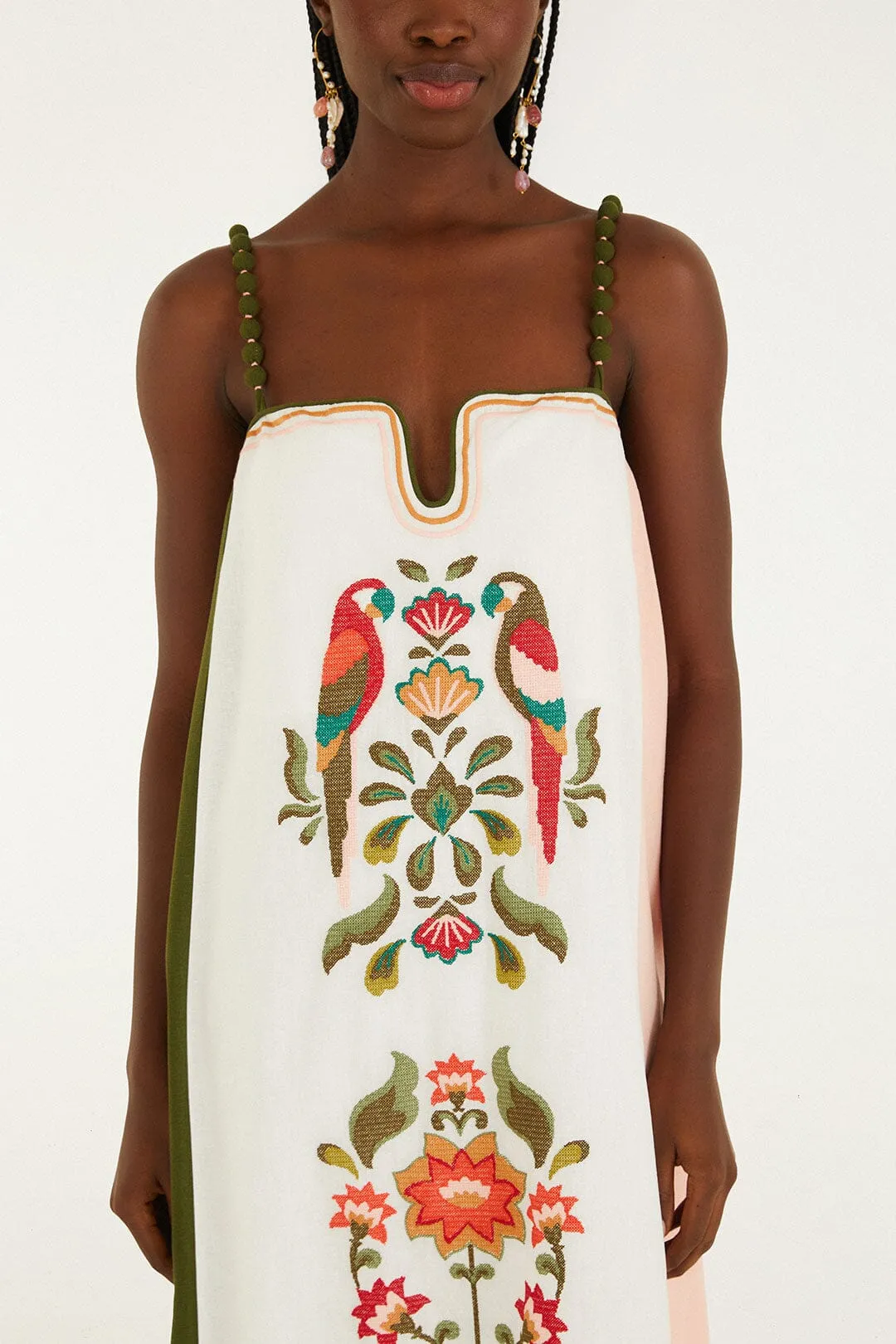 Cross Stich Embroidery Maxi Dress Sleeveless sold by FARM Rio product image thumbnail 2