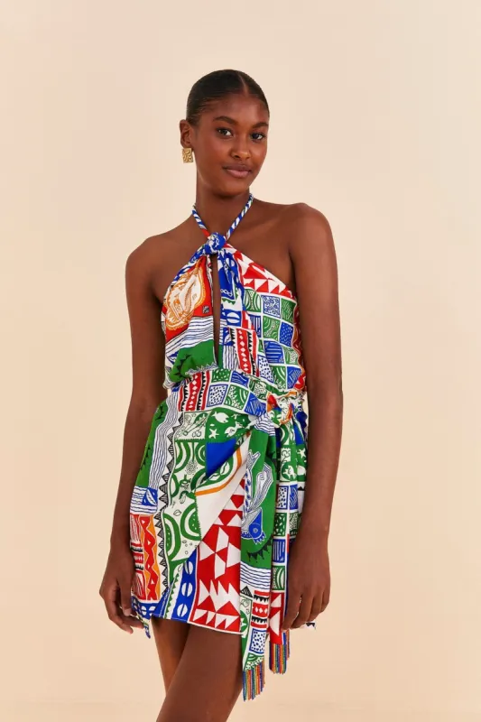 Off-White Pitta Colors Mini Dress sold by FARM Rio