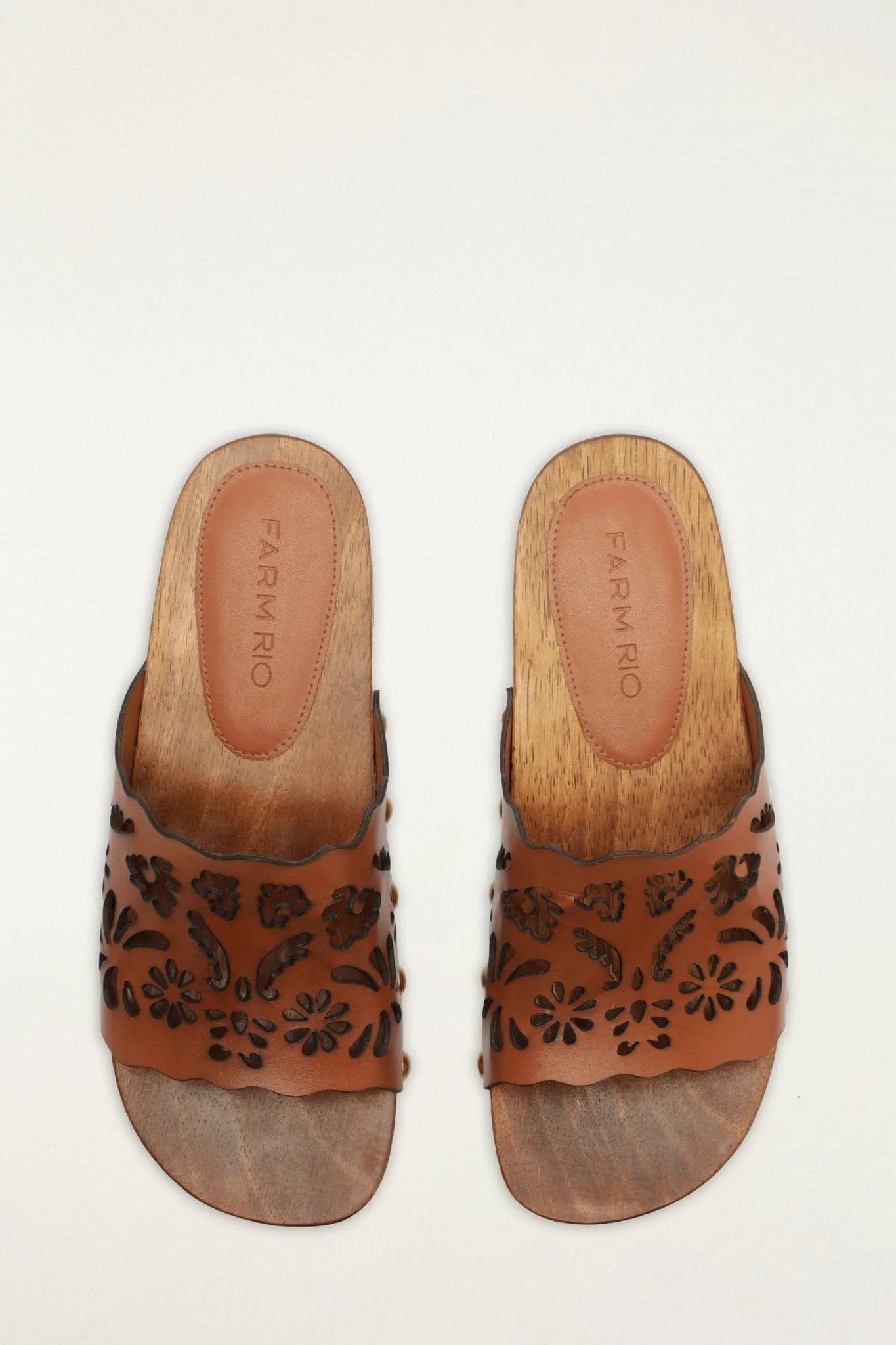 Brown Lace Leather Clog sold by FARM Rio product image thumbnail 3