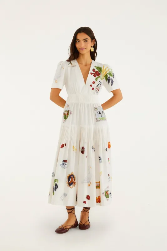 Country Table Winter Short Sleeve Midi Dress made by FARM Rio