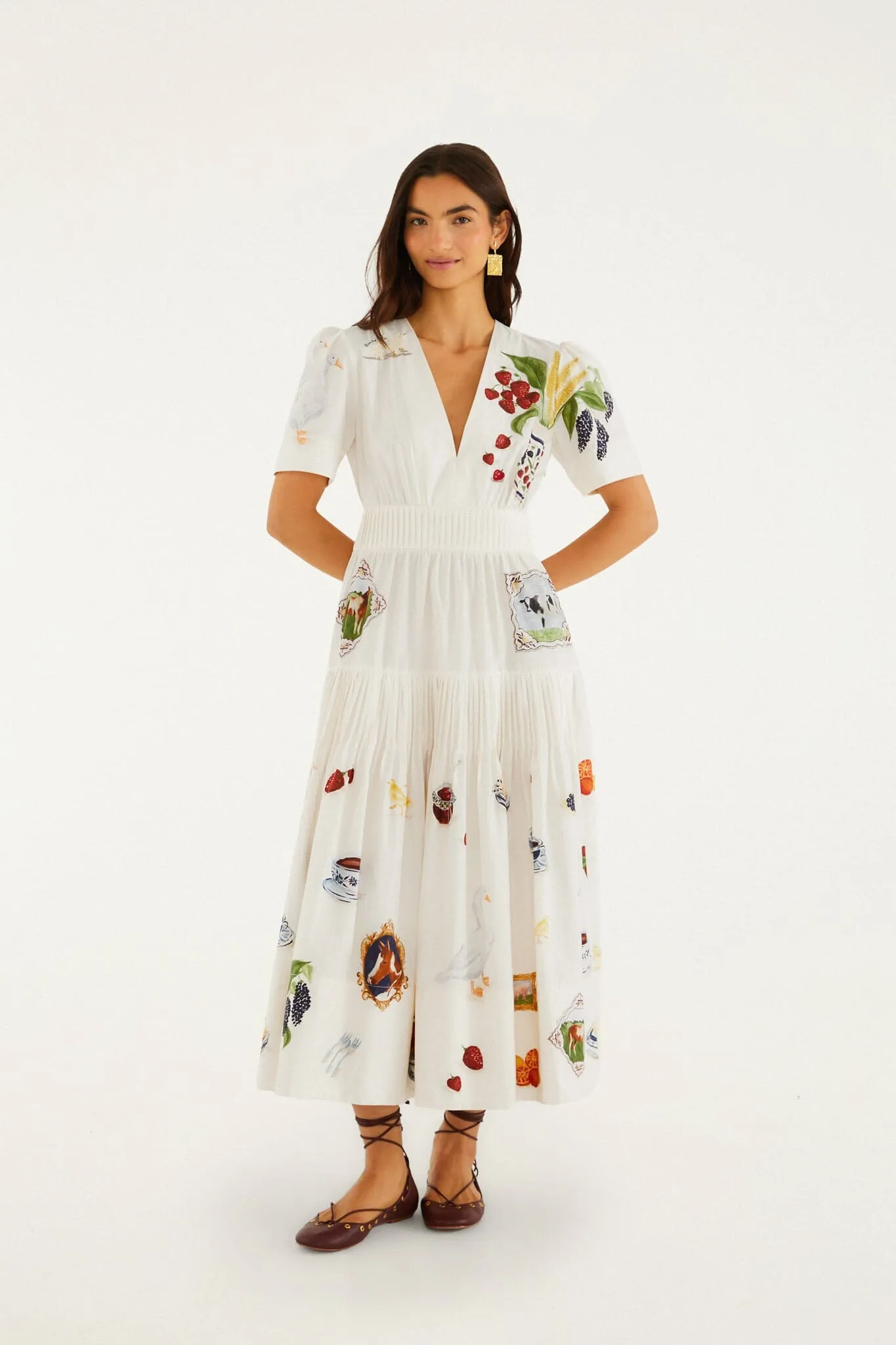 Country Table Winter Short Sleeve Midi Dress sold by FARM Rio
