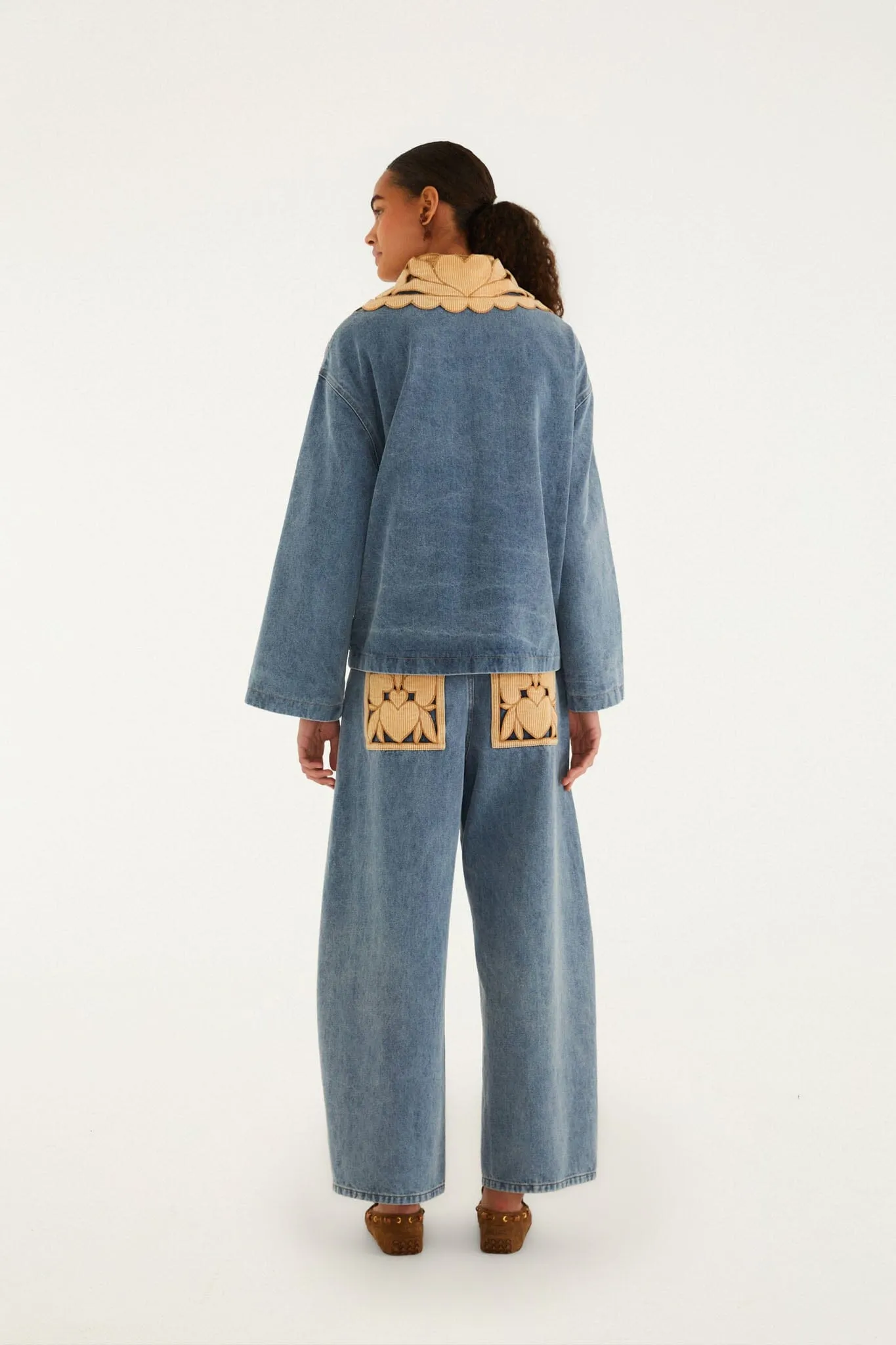 Blue Denim Richelieu Wide-Leg Pants sold by FARM Rio product image thumbnail 3