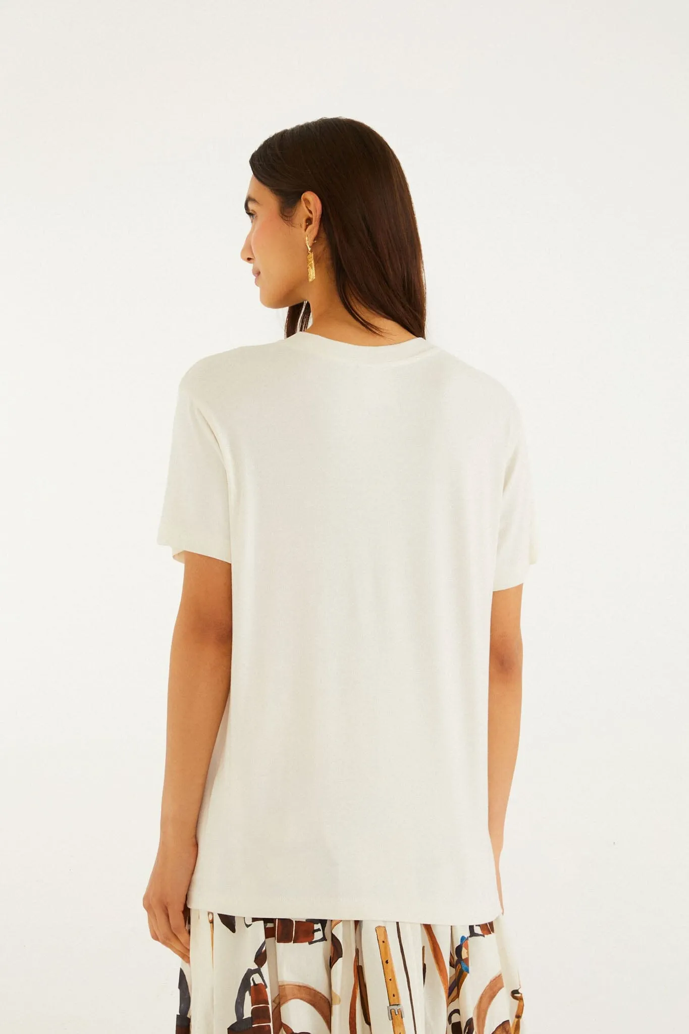 Off-White Equestrian Short Sleeve T-Shirt sold by FARM Rio product image thumbnail 3