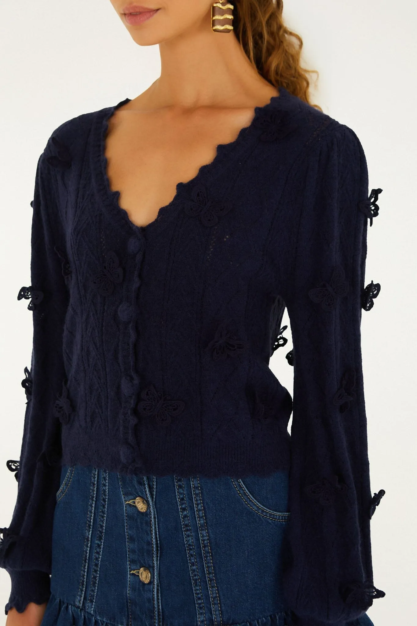 Richelieu 3D Butterflies Knit Cardigan sold by FARM Rio product image thumbnail 2