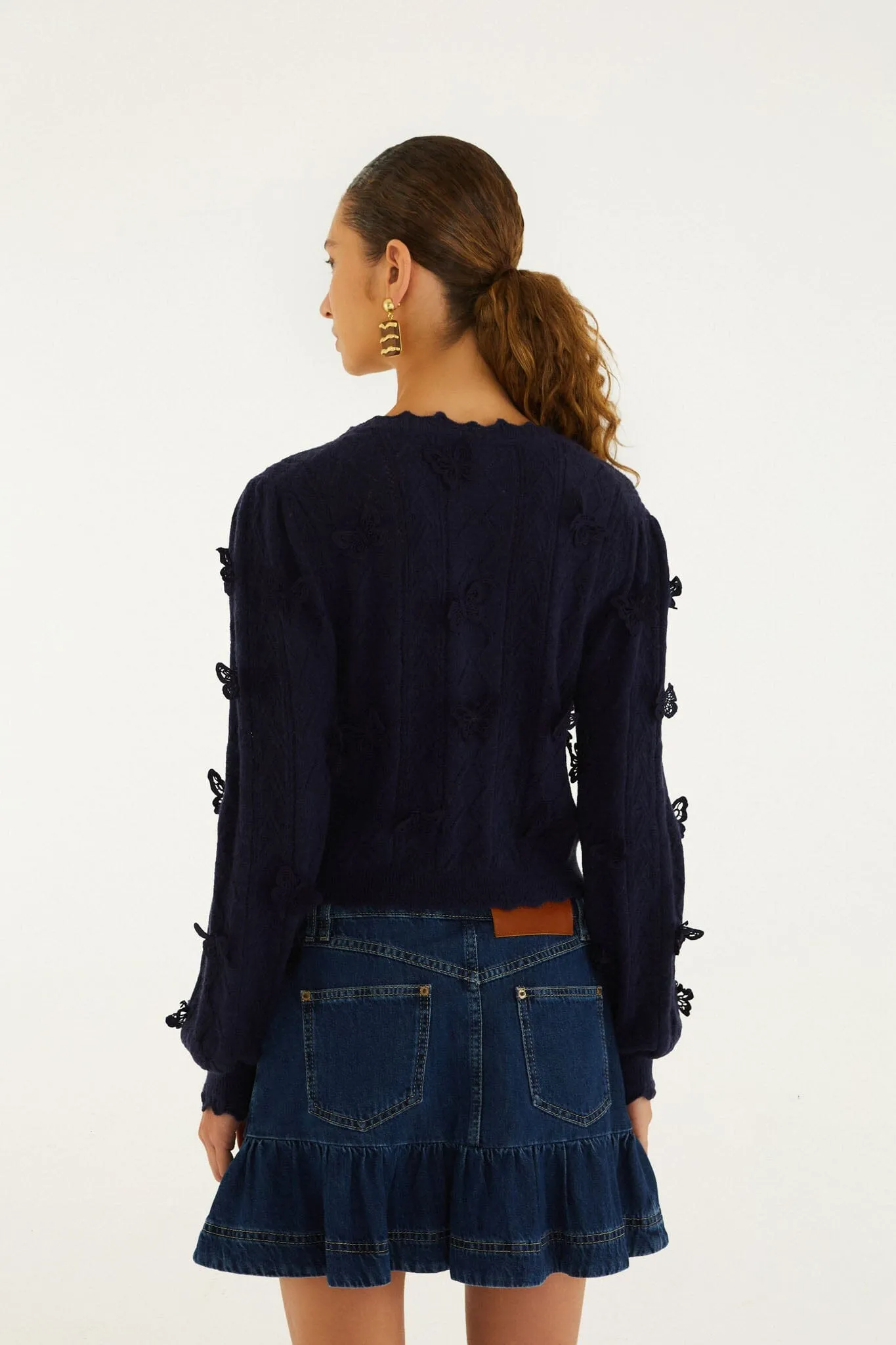 Richelieu 3D Butterflies Knit Cardigan sold by FARM Rio product image thumbnail 3